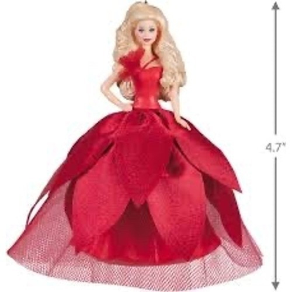 Hallmark Keepsake 2022 Holiday Barbie Ornament Red Gown 8th Series Holiday NEW - Picture 14 of 14